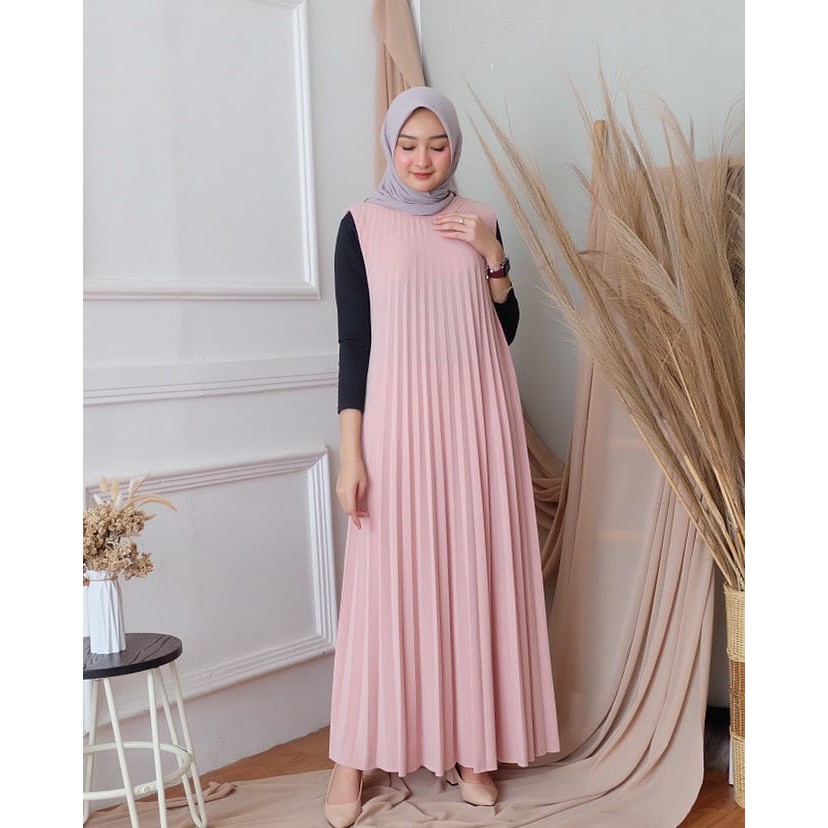 INNER DRESS PLISKET TURTLENECK/GAMIS PLISKET LENGAN BUNTUNG/DRESS PLISKET ALL SIZE/DRESS PLISKET HYGET/PLISKET PREMIUM