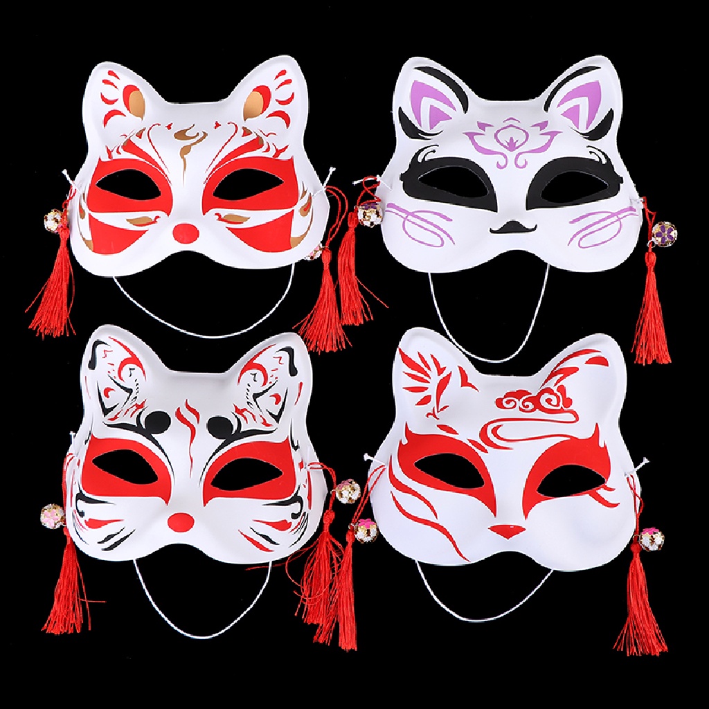 1 Pc Masker Setengah Wajah Desain Anime Rubah Kucing Untuk Alat Peraga Pesta Cosplay