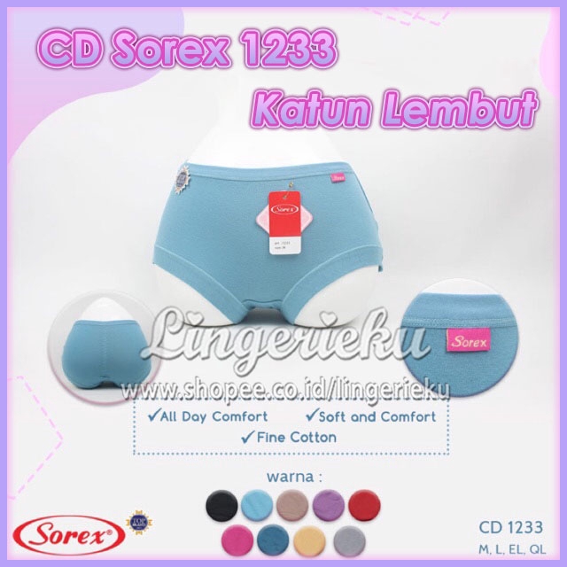 Sorex 1233 CD Celana Dalam Wanita Bahan Katun Model Midi