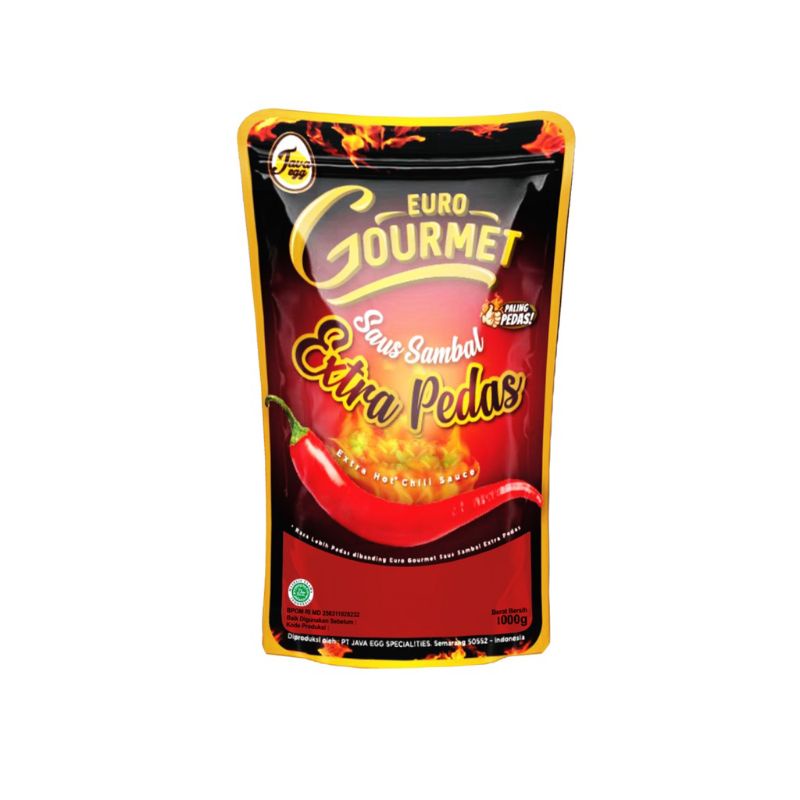 (1 Kg) GOURMET SAUS SAMBAL EXTRA PEDAS Saos Sambal Euro Gourmet