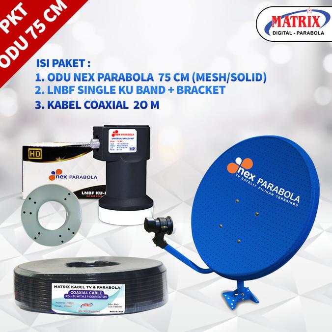 Grosir Paket Odu Nex Parabola 75Cm Biru Mesh/Solid