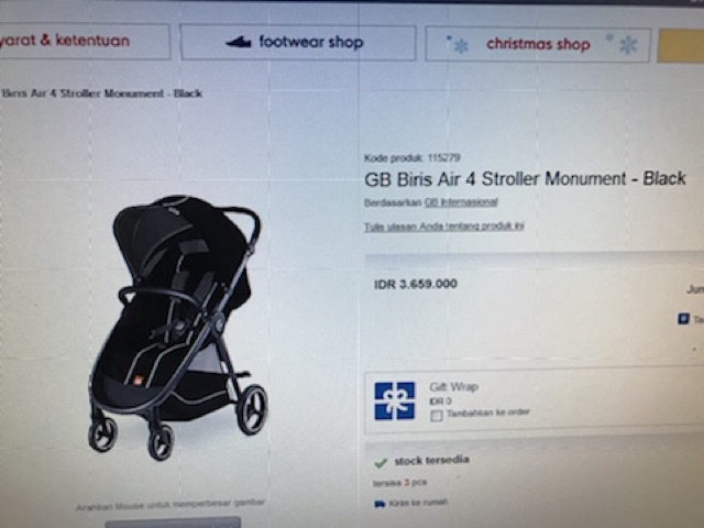 Stroller GB Biris Air 4 Monument BLACK 