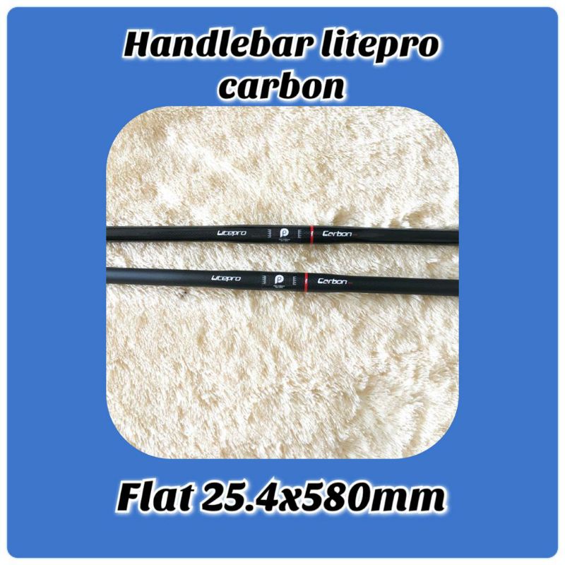 Handlebar Ltpro Carbon Flat 25.4x580mm setang stang sepeda lipat seli fhn