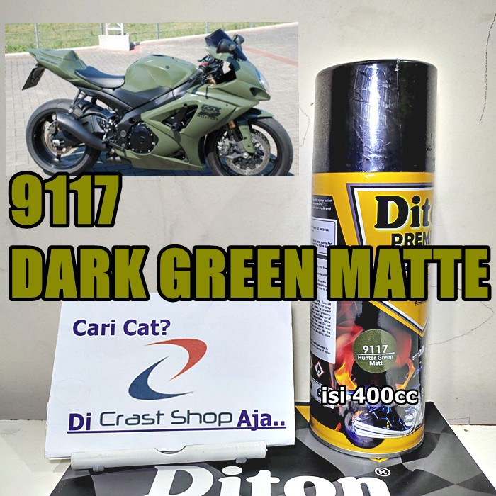 Cat Pilox Diton Premium 9117 Hunter Green Matt 400cc Hijau Army Gelap Dark Doff Dop Matte Pylox