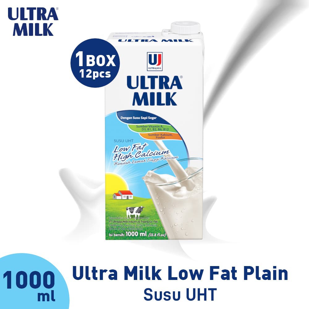 

PROMO ULTRA MILK LOW FAT HIGH CALCIUM PLAIN 1000 ML BOX (1 BOX = 12 PCS) TERMURAH