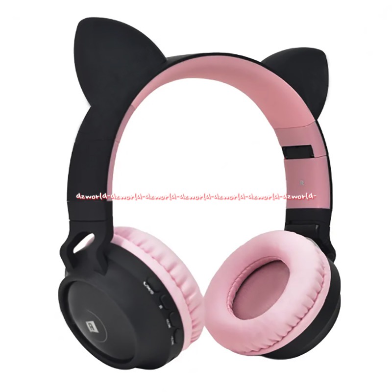 Ataru Bluetooth Headphone Bluetooth Alat Dengar Musik Model Kucing Busa Empuk Attaru Head Phone Blue Tooth Cat