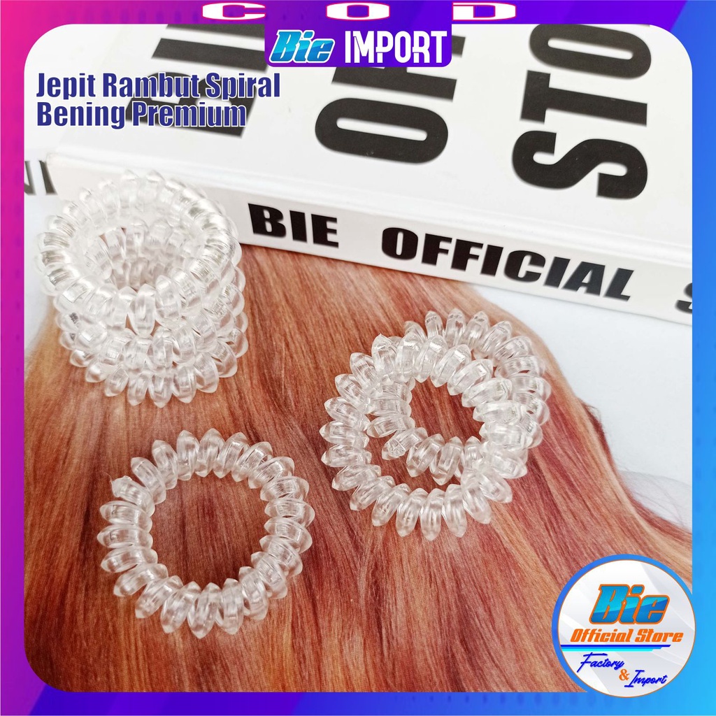 Ikat Rambut Spiral Bening Premium Impor Best Seller