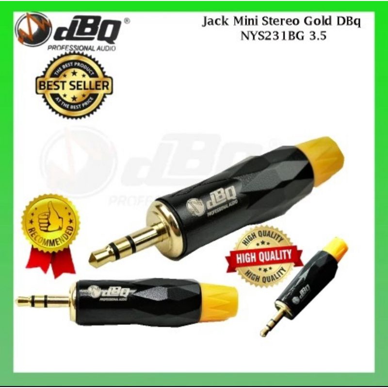 Jack Mini Stereo Gold DBQ NYS231BG 3,5 / Jack jeck stereo mic DBQ