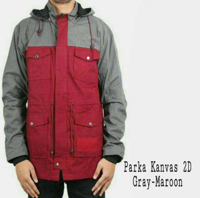 Jaket Parka Kombinasi Pockets Pria/Cowok Murah