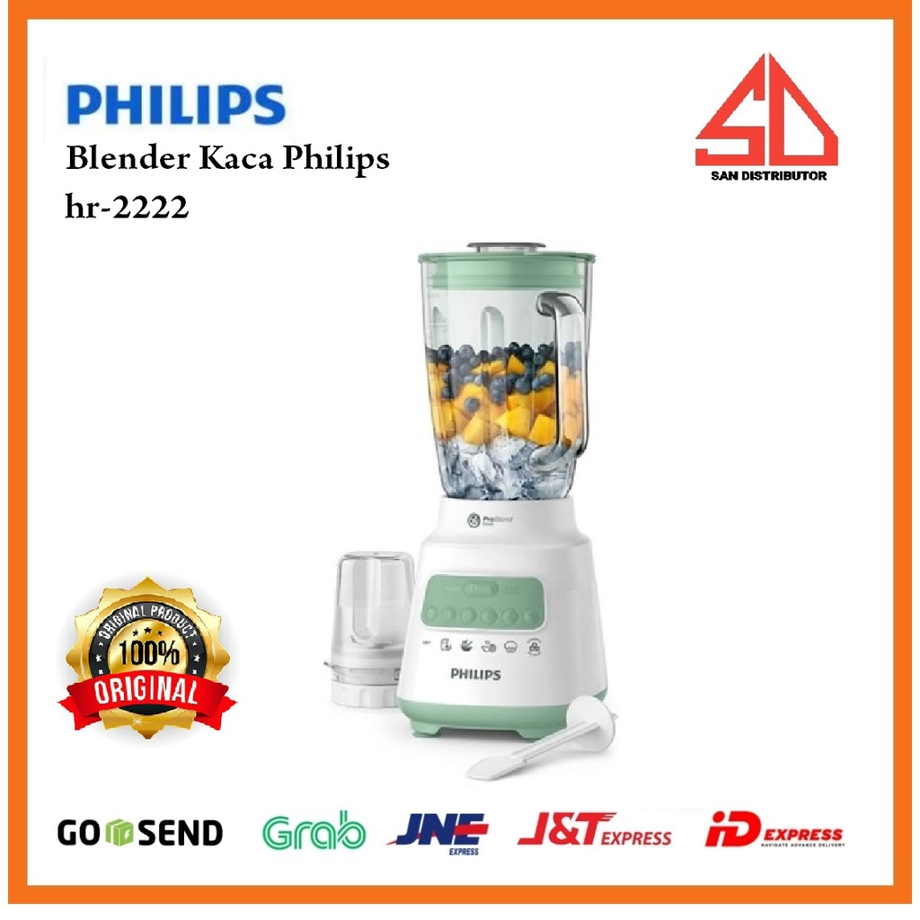 BLENDER PHILIPS KACA 2L HR2222 Garansi Resmi hr-2222