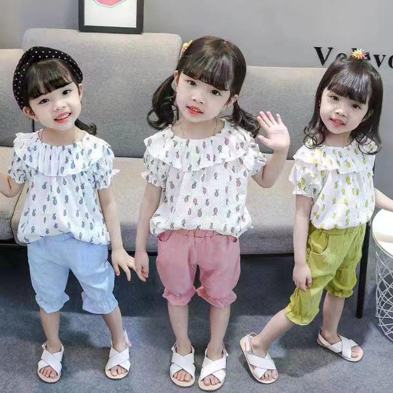 BARU! LIK010 - 2in1 Setelan Bayi Cewe Fashion Lucu Pergi Jalan Santai