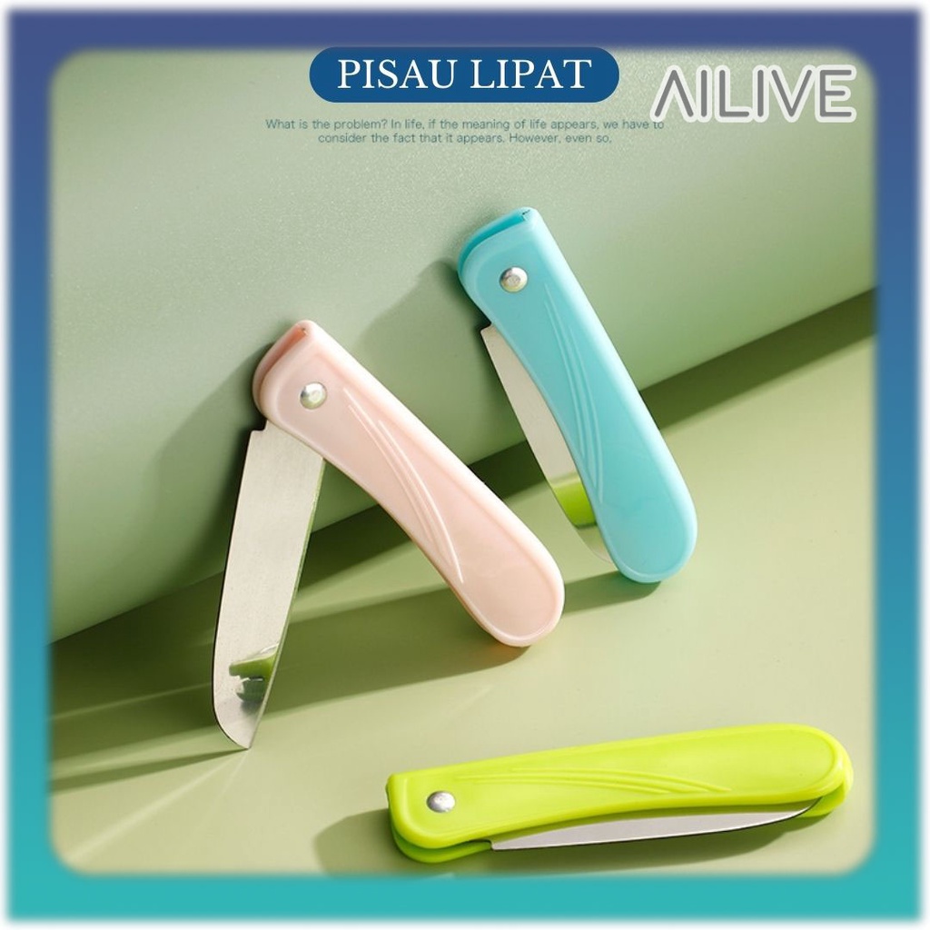 Pisau Lipat Mini Stainless Steel Pisau Buah Sayur Pisau Pemotong Pengupas Buah / Portable Mini Knife