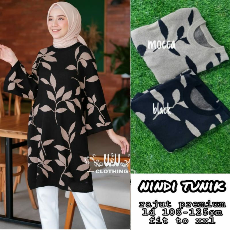 TUNIK ATASAN WANITA KEKINIAN NINDI TUNIK RAJUT PREMIUM