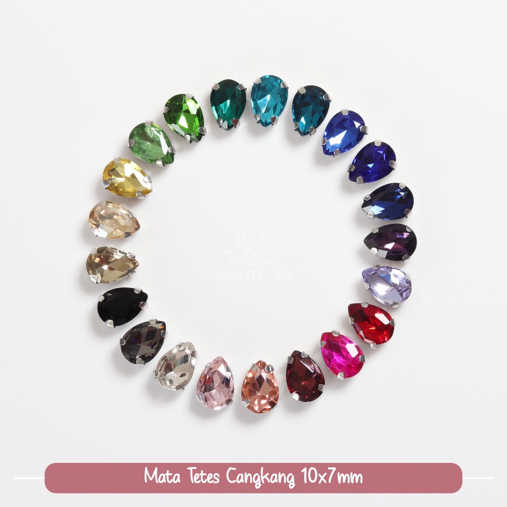 Monte Manik Mote Beads Borci Payet Mata Tetes Cangkang 10x7 Mata Kristal Kecil Besar Murah bisa GO S