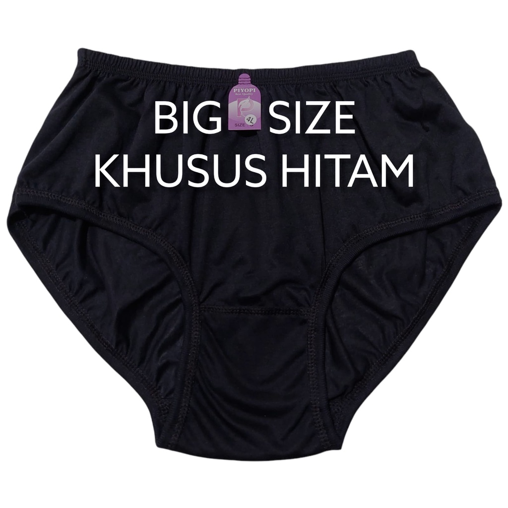 Celana Dalam Wanita JUMBO HITAM Big Size Polos Katun (12 PCS) CD Jumbo CD Ibu Hamil XXXL XXL XL CD Wanita Ecer HITAM 1 LUSIN