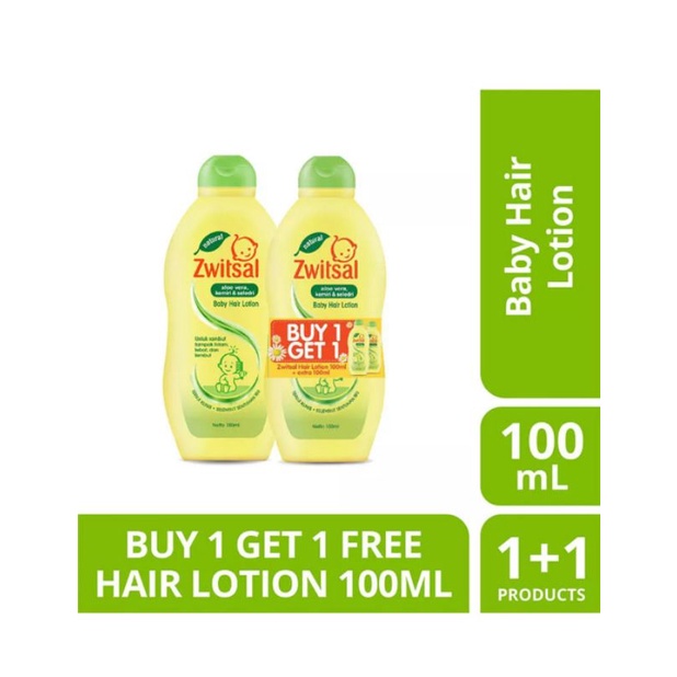 ZWITSAL Natural Baby Hair Lotion Aloe Vera, Kemiri &amp; Seledri 100ml Twin Pack