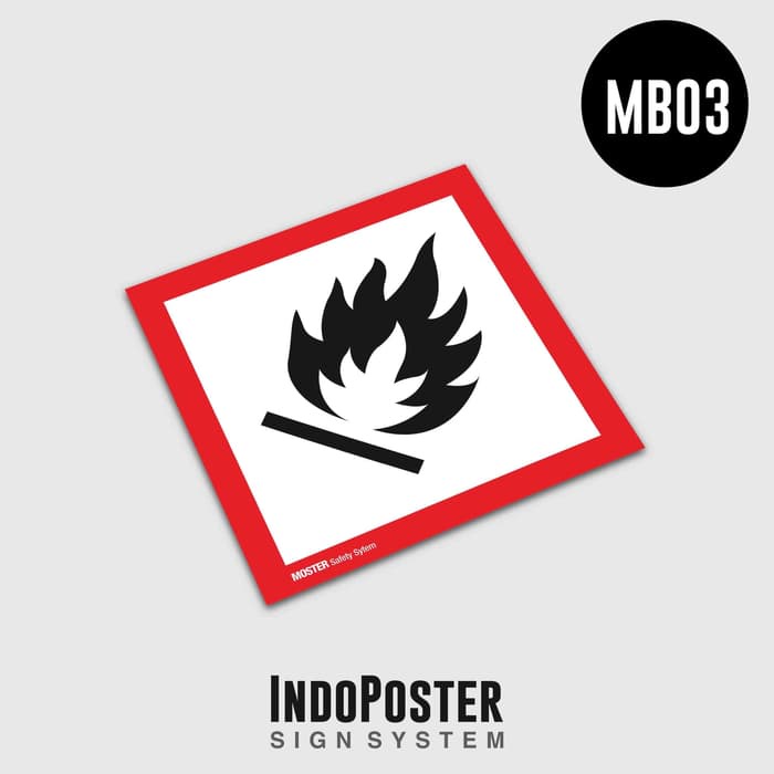 

Sticker K3 Label Simbol B3 Ghs Mudah Terbakar (Flammable)