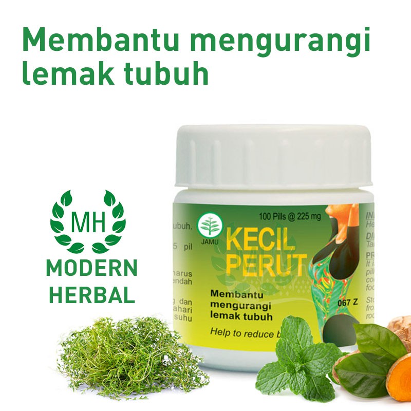 KECIL PERUT BOTOL 100 PIL - Borobudur Herbal - Membantu mengurangi lemak tubuh