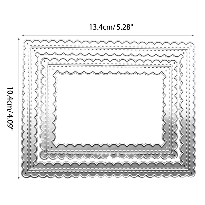 Cetakan Stensil Cutting Dies 2 Lapis Bentuk Persegi Panjang Bahan Logam Baja Karbon Untuk Scrapbook