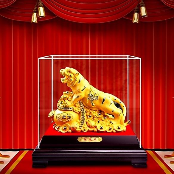 

Patung Macan Emas 2022 Komplit Set Box Gift Set Kado Imlek Premium .