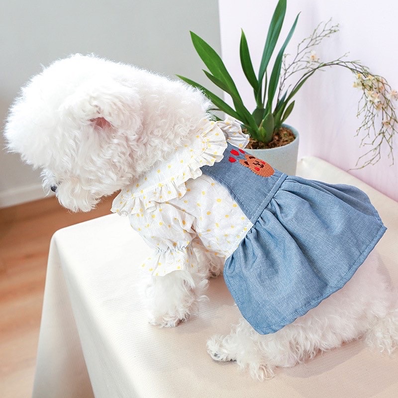 Soft denim bear classic dress