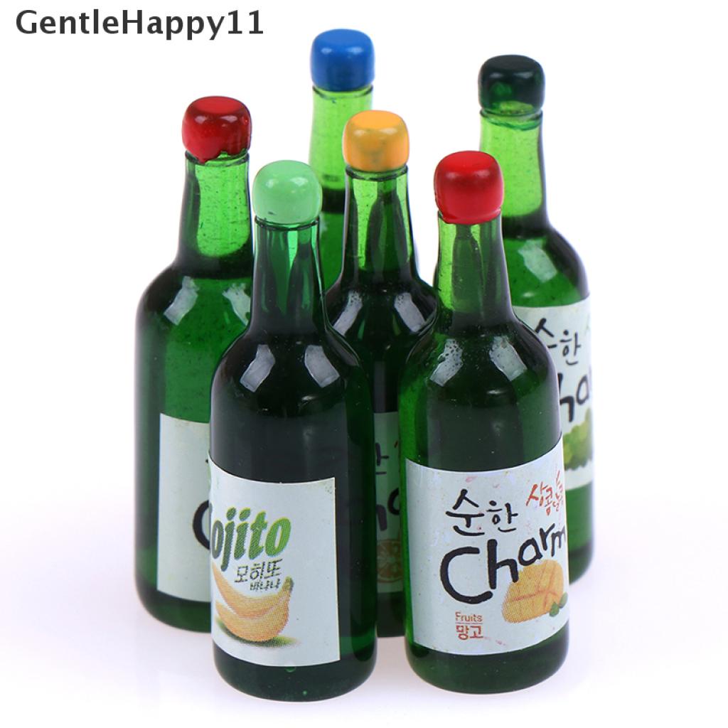 Gentlehappy 5Pcs Miniatur Botol Jus Buah Aksesoris Dapur Rumah Boneka 1: 12