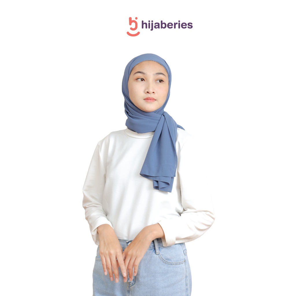 Malaka Pashmina Inner Hijaberies - Pashmina yang menyatu dengan Ciput-Denim Blue