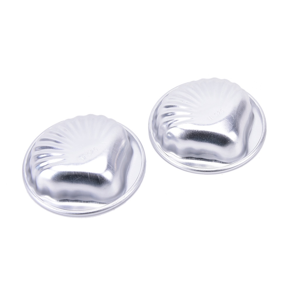 2pcs / 1 Set Cetakan Kue Bentuk Kerang Laut 3D Bahan Aluminum Alloy