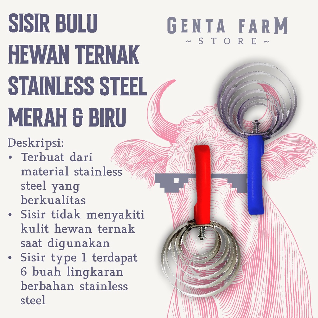 Sisir Pembersih Bulu Domba Kuda Kambing Sapi Sisir Bulu Hewan