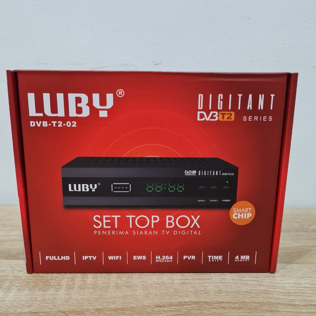 Set Top Box TV Analog ke Digital Luby Tabung LCD LED Reciever DVB T2 02 Penerima Siaran STB T2-02 Antena Full HD Jernih dan DVB T2 01 STB T2-01 Welhome T2 03