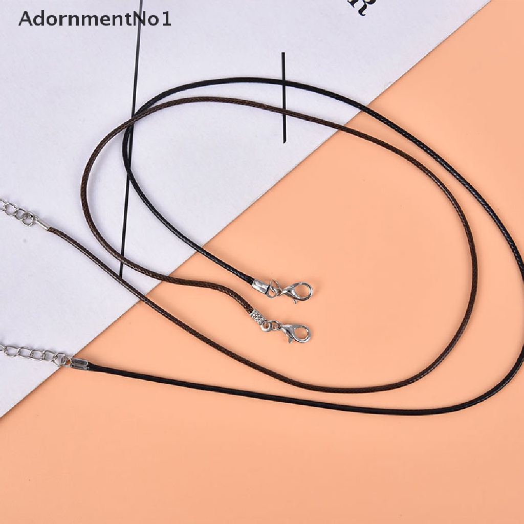 (AdornmentNo1) 10pcs Tali Kulit Adjustable 1.5mm Warna Hitam Untuk Membuat Kalung / Gelang DIY