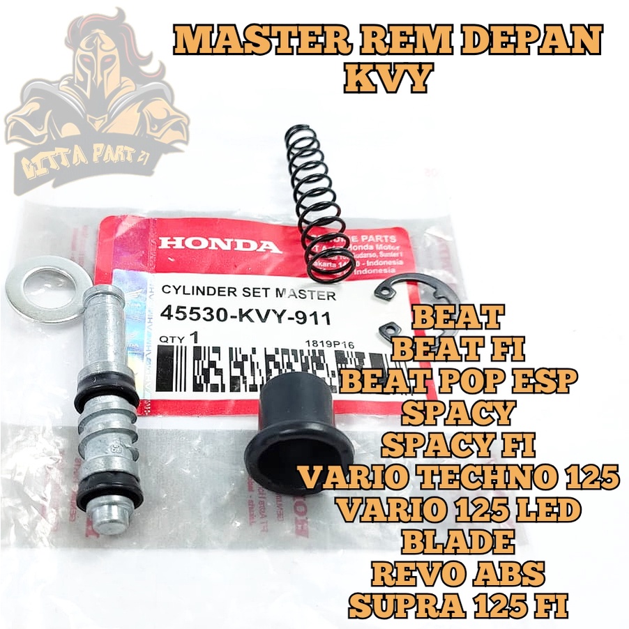 MASTER REM KIT DEPAN HONDA KVY KUALITAS ASLI ORIGINAL HONDA AHM PRESISI AWET DAN DIJAMIN MANTAP BEAT FI BEAT POP ESP SPACY FI SPACY VARIO 125 TECHNO VARIO 125 LED BLADE REVO ABS SUPRA 125 FI