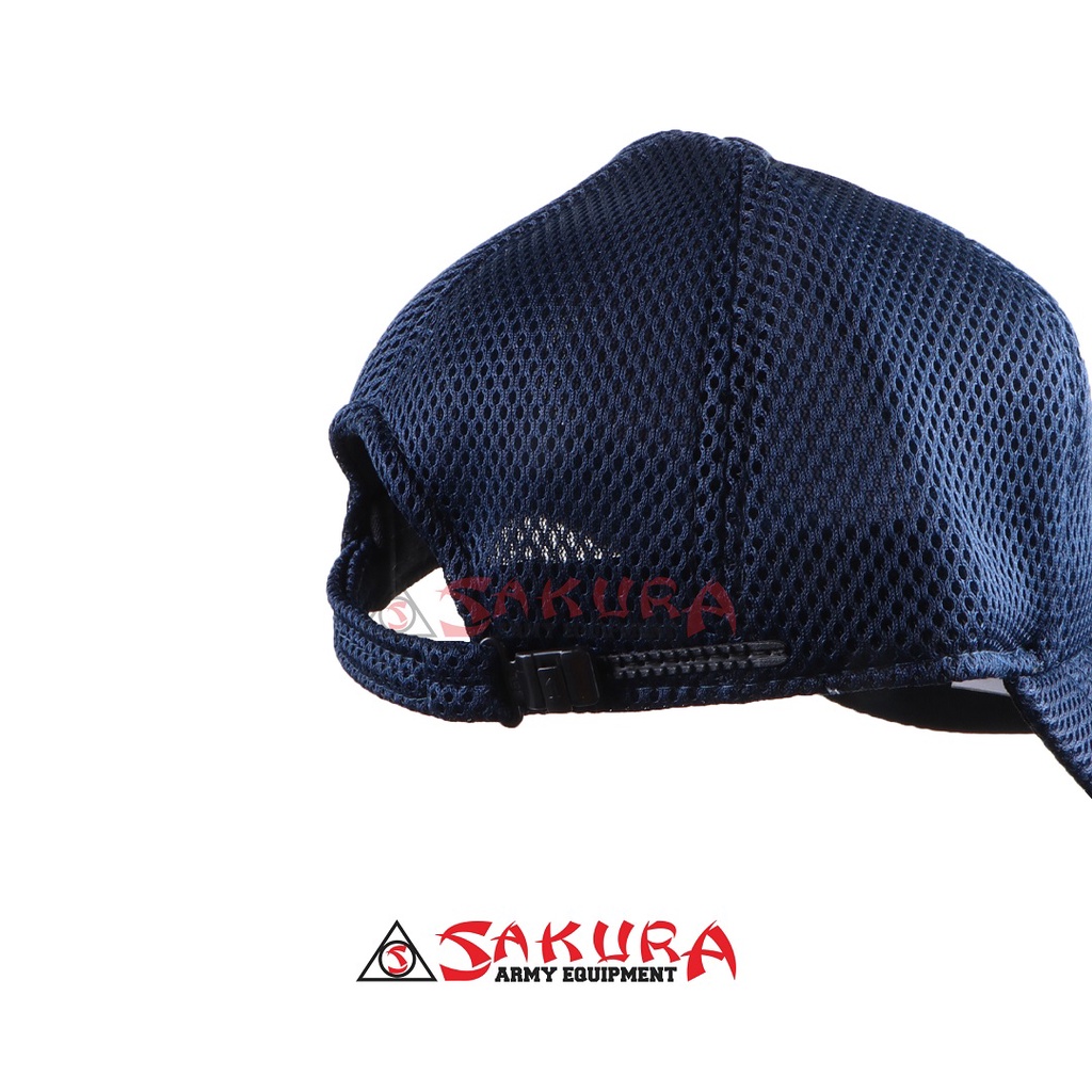 Topi DISHUB Logo Pamen Padi Kapas Jaring Biru Dongker