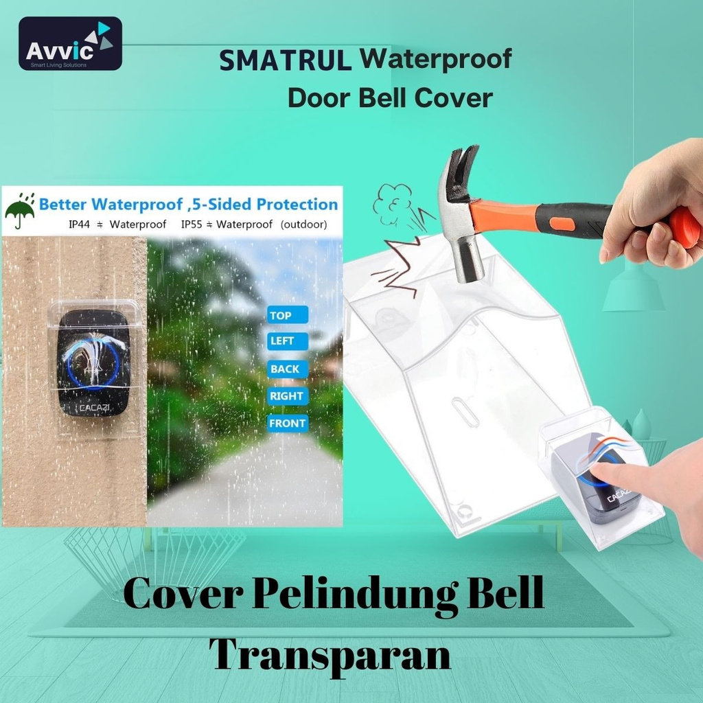 Avvic x Rain Cover Tutup Pelindung Bel Rumah Outdoor Waterproof Cover for Wireless DoorBell Transparan