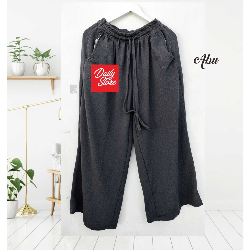 PREMIUM Big SIZE KULOT 6XL 100kg Celana wanita POlOS SUPER Besar-Bahan crep tebal anti Lecek