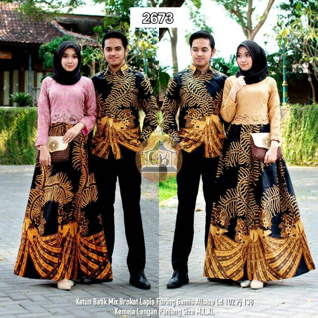 Baju Batik Couple Seragam Batik Set Kombinasi Brokat Terlaris Termurah Model Dan Motif Terbaru