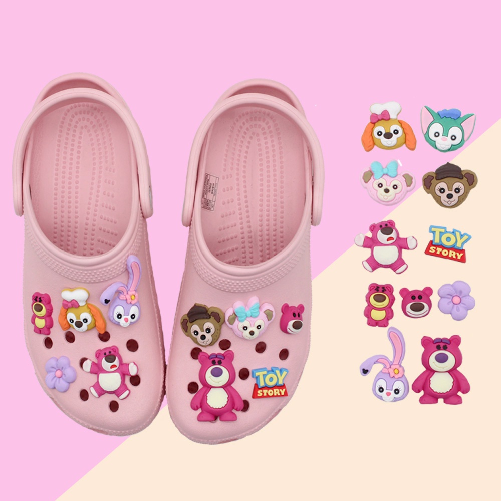 Shoe charms Crocs 11gaya Gesper Sepatu Kartun Beruang Strawberry Bentuk Jibbitz Bahan DIY untuk menghias sepatu Untuk Hadiah Anak sandal  decorate accessories