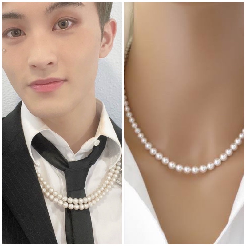 Kalung Mark Lee NCT 127 Dream U Manik Manik Mutiara / Bead Necklace Pearl Glitch Mode