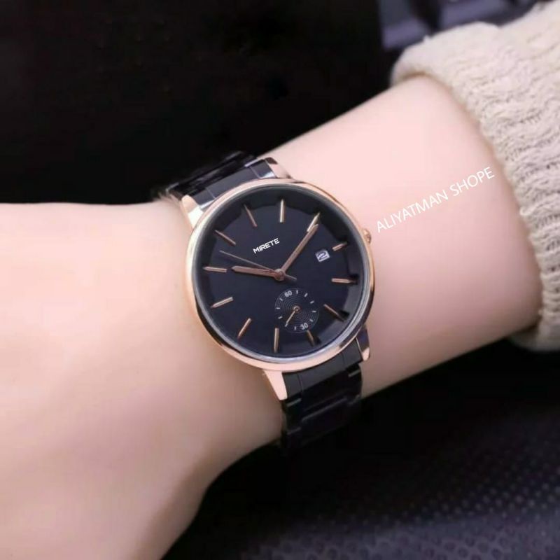 MIRETE  ORIGINAL FASHION WANITA STAYLIS MODEL KASUAL || Jam Tangan Fashion Wanita Fitur Tanggal Terlariss || Jam Tangan Wanita Tali Rantai Stainles mirete || Jam Tangan  Wanita kemewahan Bisa Cod