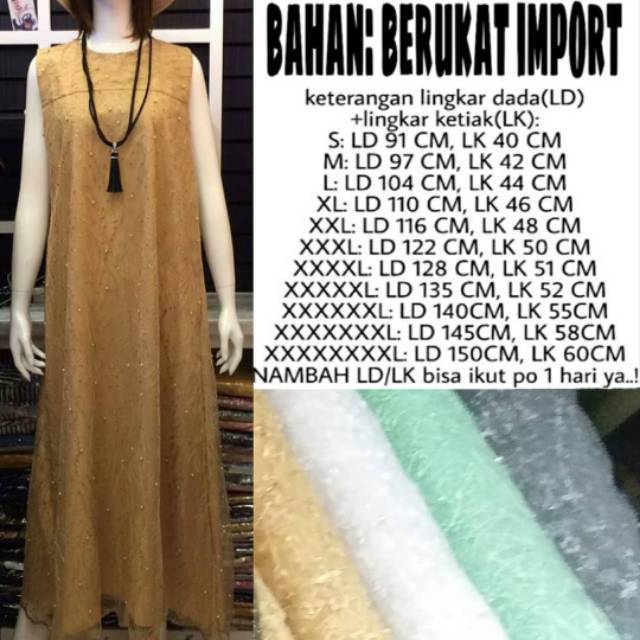 (ld150 cm) long dress martha brukat import pesta jumbo Bigsize