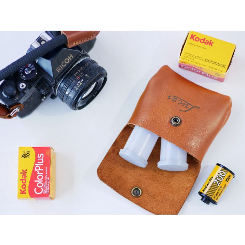 LUCAS LEATHER 35MM ROLL FILM POUCH TRAVEL | TAS SAKU ROLL FILM 35MM