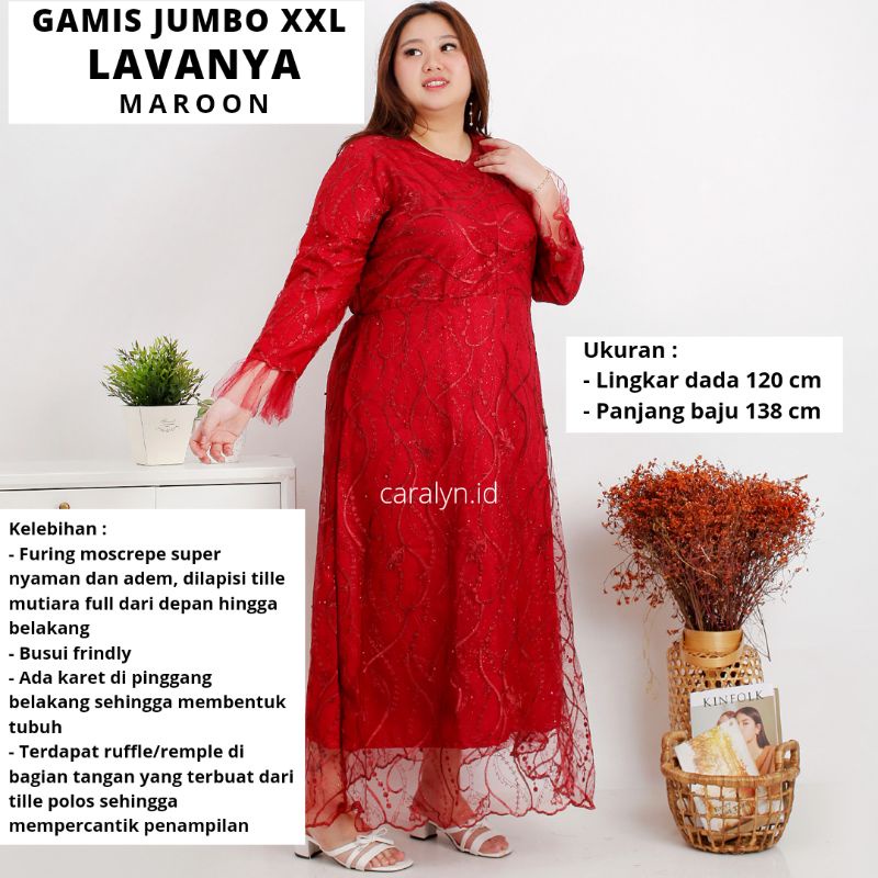 GAMIS JUMBO XXL XXXL XXXXL BRUKAT TERBARU LEBARAN 2022 LAVANYA