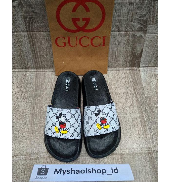 Gratis ongkir Disney x Gucci Flip Flop Sandal Mickey Mouse Slop Pria Dan Wanita Size 36 s/d 43 