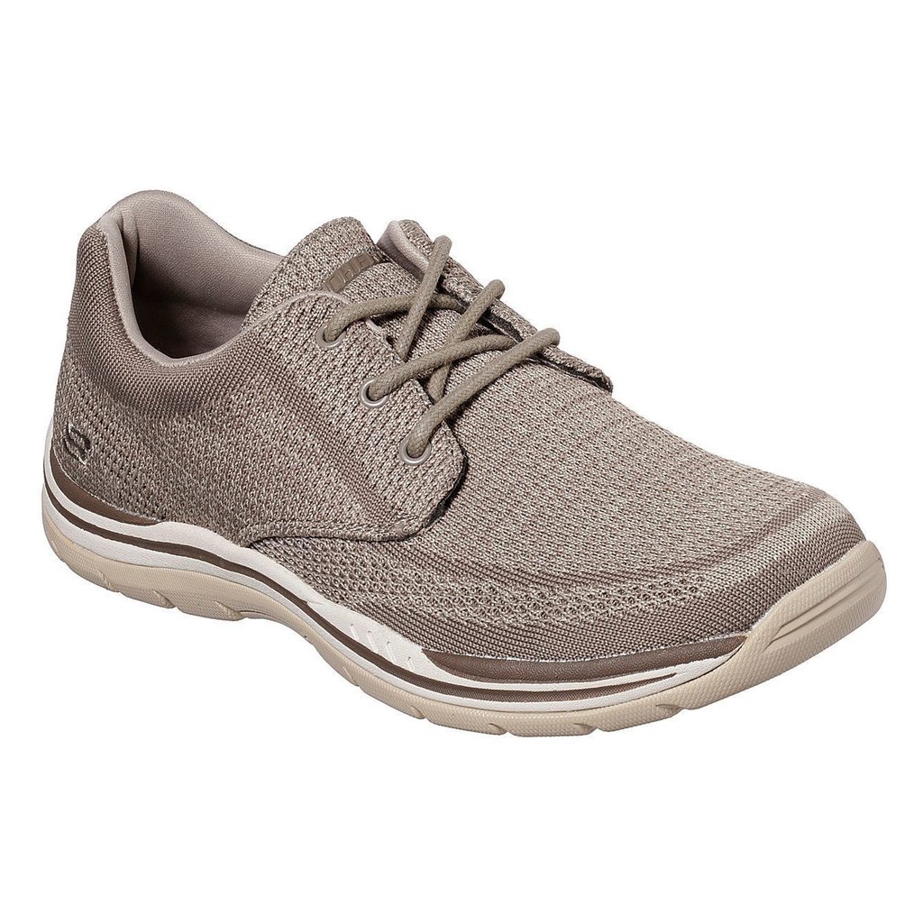 Sepatu Skechers Expected Glenson Taupe Relaxed Fit Air Cooled Memory Foam Original 100