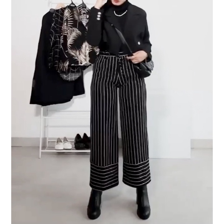 New twoStripe Kulot/ pants / celana kantor/ celana/ kulot/ kulot motif/kulot wanita /celana garis