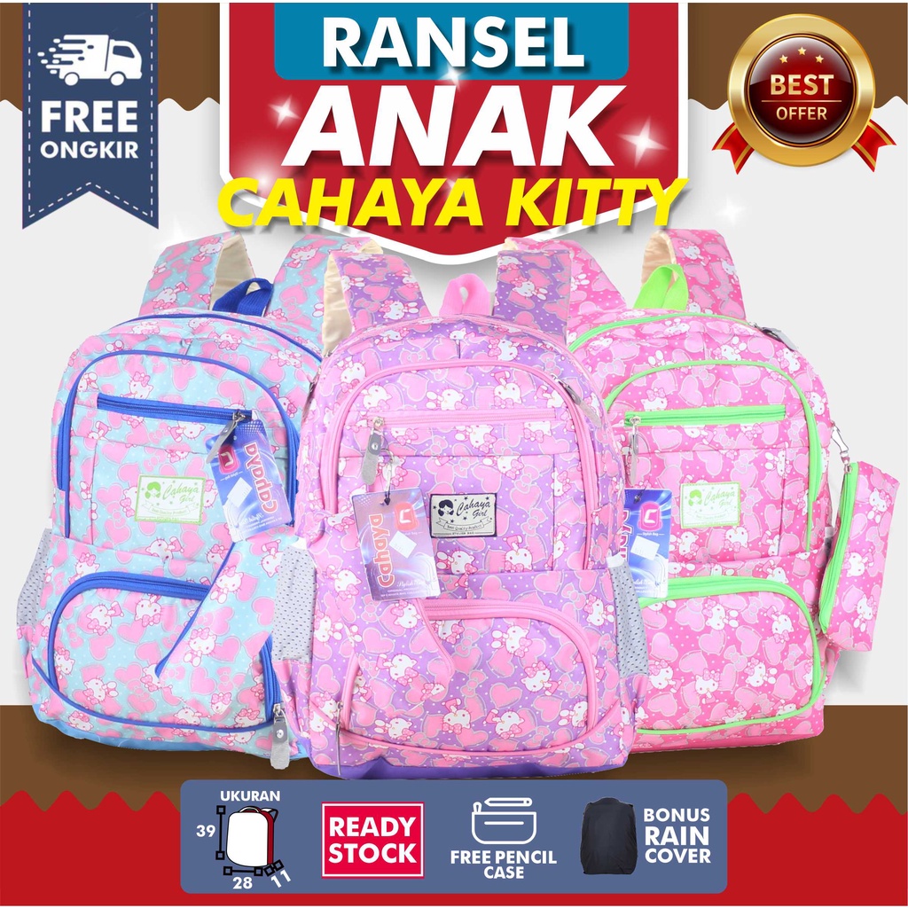 OBRAL DISKON PROMO TAS ANAK  PAUD TK SD VARIASI KARAKTER GAMBAR KARTUN LUCU FREE PENCIL CASE MURAH