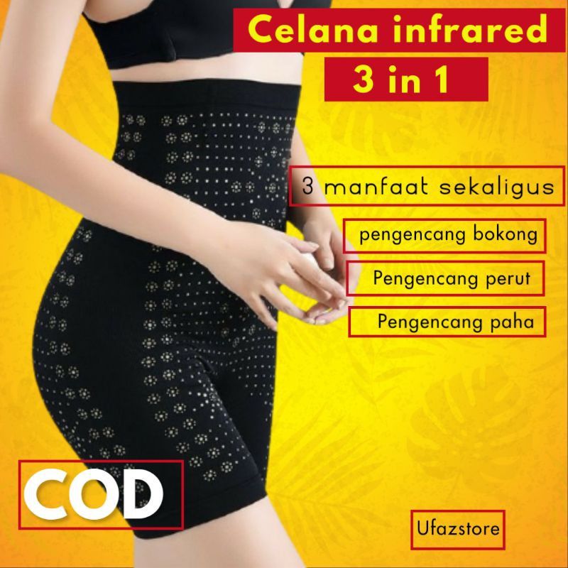 KORSET CELANA INFRARED 3 IN 1 PAKAIAN DALAM WANITA PENGENCANG BOKONG DAN BETIS PENGECIL PERUT