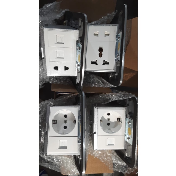 Stop Kontak Lantai Arde RJ11 RJ45 2pin Universal Floor Outlet Tanam