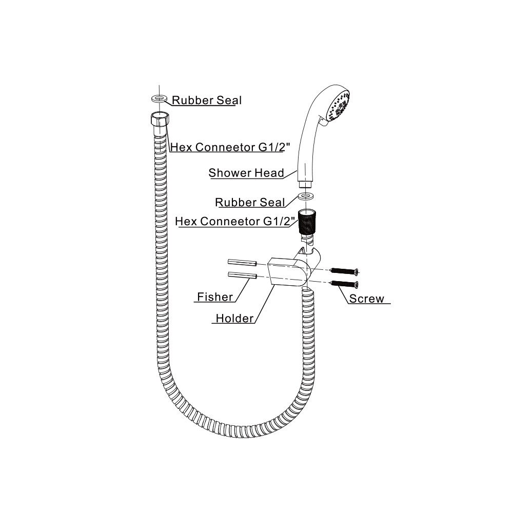 Hand Shower Set Merk FRAP Type IF304 ukuran 1/2 inch