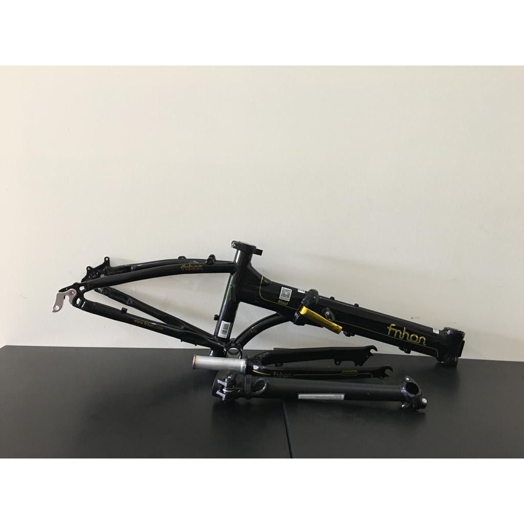 Frame dan HP Fnhon Blast Black Gold 20 inch Discbrake 22 inch Fork Handle Post Original Alloy DB